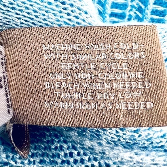 Chicos Light Blue Pointell Knit Open Front Cardigan Sweater Lightweight 2/Large - Picture 9 of 11